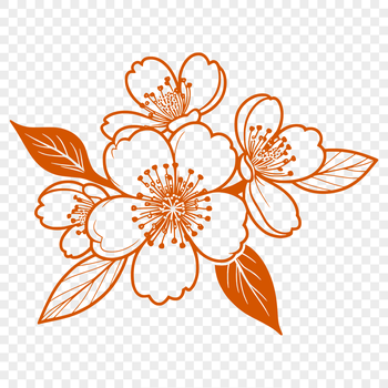 An abstract vector representation of a sakura tree's iconic flowering branch.