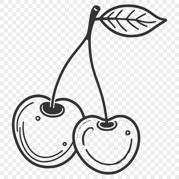 A digital representation of a cherry fruit, suitable for vector art projects.