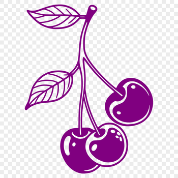 A single red cherry fruit with stem, ideal for vector art projects.