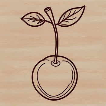 A single, detailed illustration of a cherry fruit in various formats, suitable for digital design and crafting.