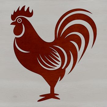 A simple line-drawn image of a cute chicken.