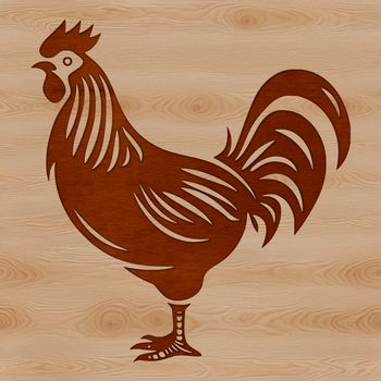 A simple illustration of a chicken, suitable as clip art for various projects.
