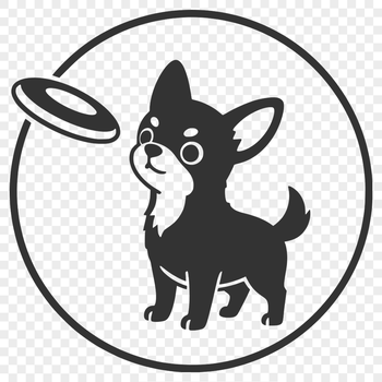 A digital illustration of a small Chihuahua dog in simple vector design style.