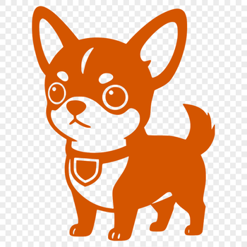 A digital illustration of a small breed dog, suitable for vector art and cutting machine designs.