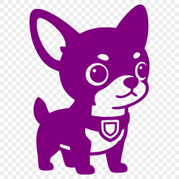 Cartoon chihuahua graphic designed for digital use.