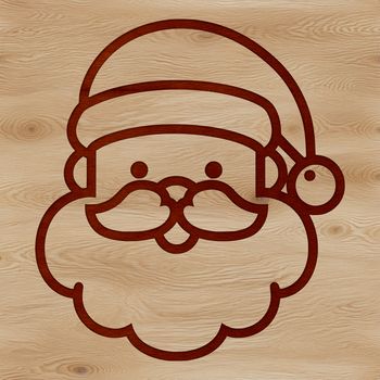 Simple line drawing illustration of Santa Claus in festive attire.