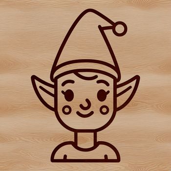 An illustration of a jolly Christmas elf's head in vector format suitable for various designs.