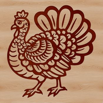 A realistic illustration of a farm animal, specifically a turkey, suitable for various designs and crafts.