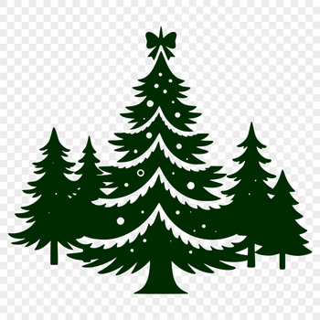 Decorated Christmas tree illustration in vector format for commercial or personal use.