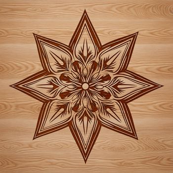 A star-shaped graphic symbol for decorative use in vector format.