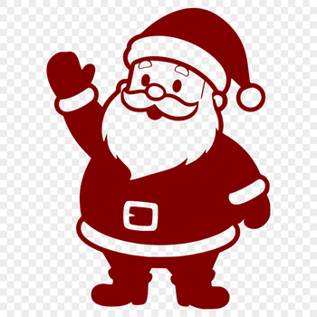 A classic illustration of Father Christmas in a traditional red suit.