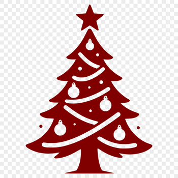 A minimalist vector graphic representation of a festive holiday tree.