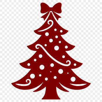 A stylized illustration of a Christmas tree in a minimalist design suitable for vector graphics and cutting machines.