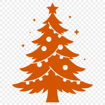 Decorated Christmas tree illustration in vector format.
