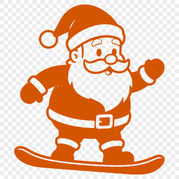 A festive illustration of Father Christmas in red and white attire.