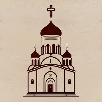 Traditional Eastern Orthodox place of worship building design in scalable SVG graphics