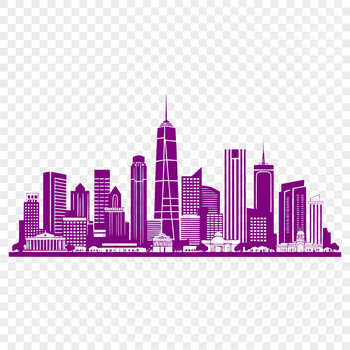 A high-rise cityscape illustration with detailed architecture and buildings in a scalable vector format.