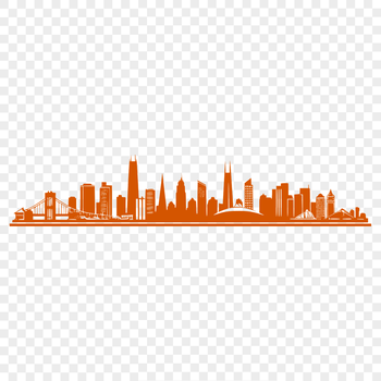 A detailed city skyline illustration created using vector art.