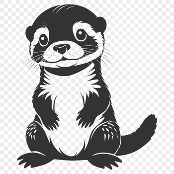 A digital illustration of a river otter in a natural environment.