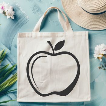 A single, green apple with a smooth skin, suitable as vector art for various designs.