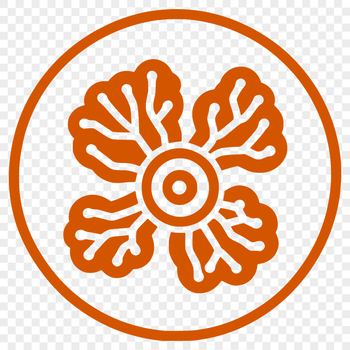 A stylized illustration of a single cell bacterium, suitable for vector graphics design.