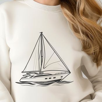 A simple graphic representation of a boat for use in digital design.
