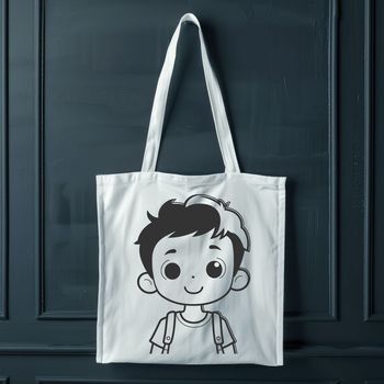 A young boy standing in front of a neutral background, designed as vector graphics.