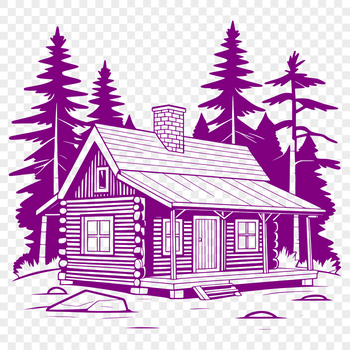 Cabin illustration in a vector format, suitable for graphic design and digital cutting projects.