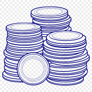 A collection of various coins in a single design, created as a scalable vector graphic.