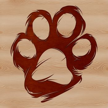 Close-up illustration of an animal paw print in a vector design style.