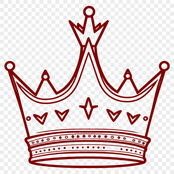 An editable outline of a crown design for graphic projects and designs.