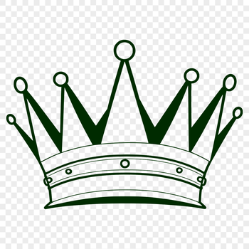 A digital vector illustration of a crown, suitable for various design applications.