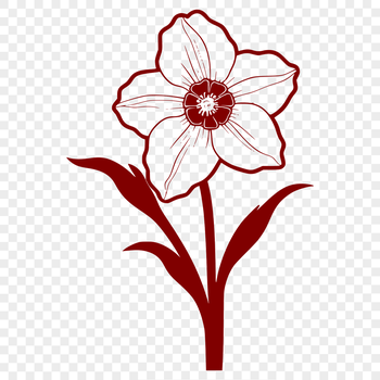 A simple illustration of a single daffodil flower, suitable for digital design and crafts.
