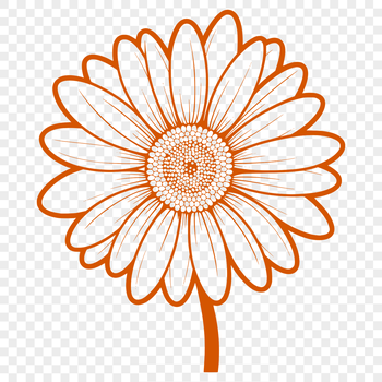 A white daisy flower with yellow center in a simplified vector design.