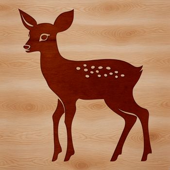 Illustration of a white-tailed deer standing in a field, suitable for vector art projects.