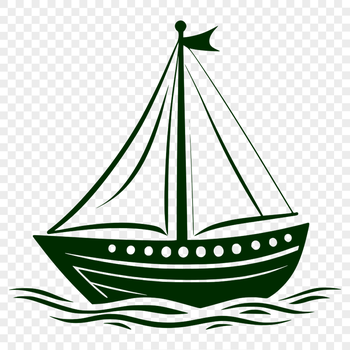 A simple boat illustration designed as a vector graphic.