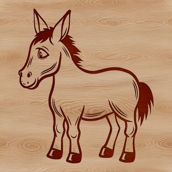 A standing donkey animal illustration in vector format.