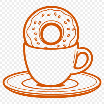A colorful illustration of a donut, perfect for food or dessert-themed designs.