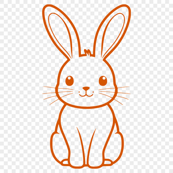 A full-body illustration of a sitting rabbit.