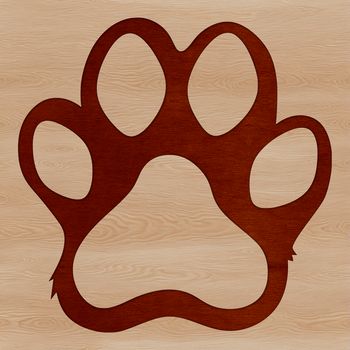 Vector illustration of a single paw print with detailed texture and shape.