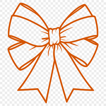 A colorful bow illustration with decorative ties and loops, suitable as a template for DIY crafts or party decorations.