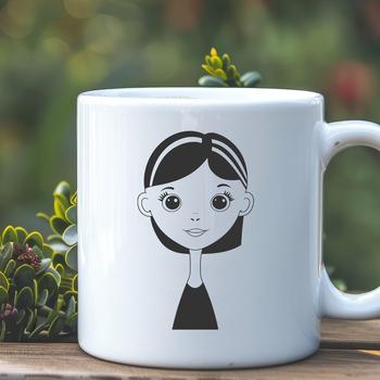 SVG design of a child girl figure