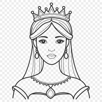 A vector graphic image of a girl dressed as a princess, suitable for various design applications.