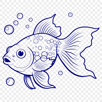 A stylized digital illustration of a golden-colored fish with scales and fins.