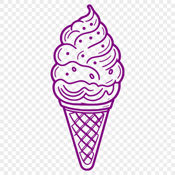 A colorful illustration of a ice cream cone with multiple scoops, suitable for clip art use.