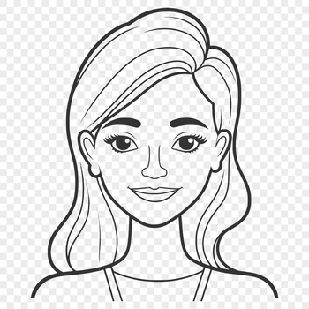 A stylized illustration of a woman designed as vector art.