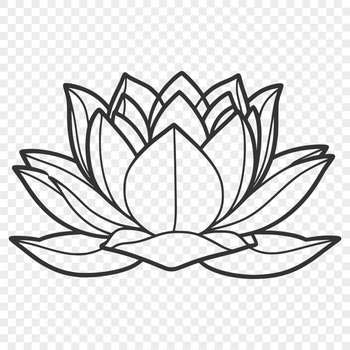 Illustrative representation of a lotus flower, a symbol often used in various religious contexts.