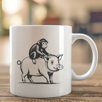 A cartoon monkey-pig character created as an SVG file for digital use in crafting and design projects.