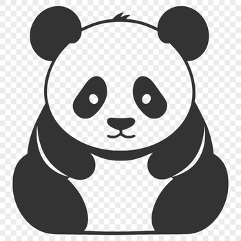 A vector illustration of a wild panda in its natural habitat.