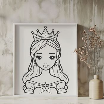 A young female princess character designed as vector art for commercial or personal projects.